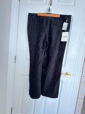 Chloé Black Wide-Leg Jacquard Pants